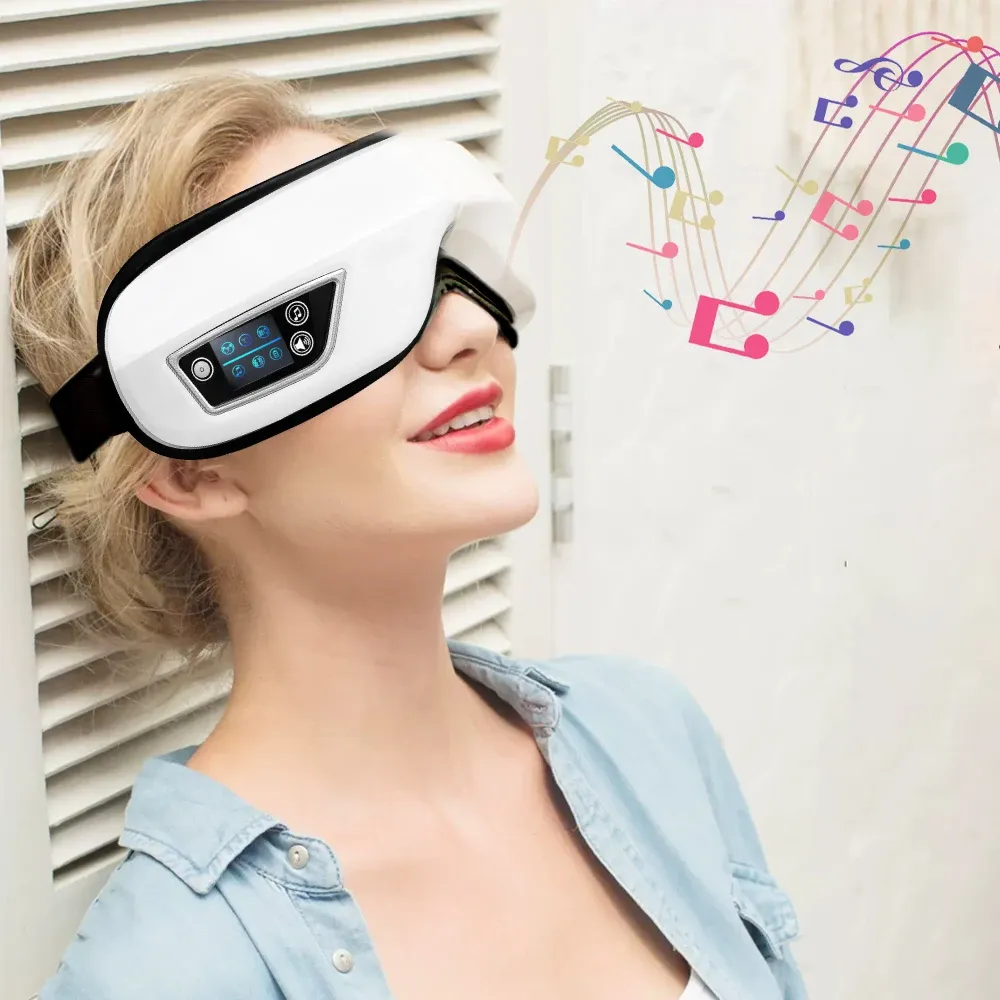 Masseur oculaire intelligent à vibrations 6D avec compresse à air, Bluetooth et musique 2