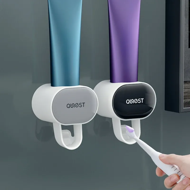 Distributeur automatique de dentifrice mural pour adultes et enfants avec support presse-tube 2