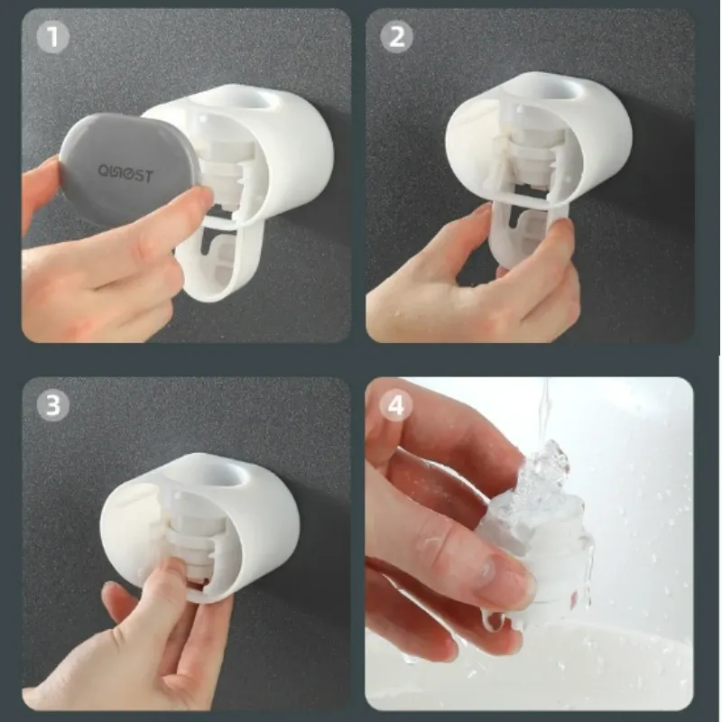 Distributeur automatique de dentifrice mural pour adultes et enfants avec support presse-tube 5