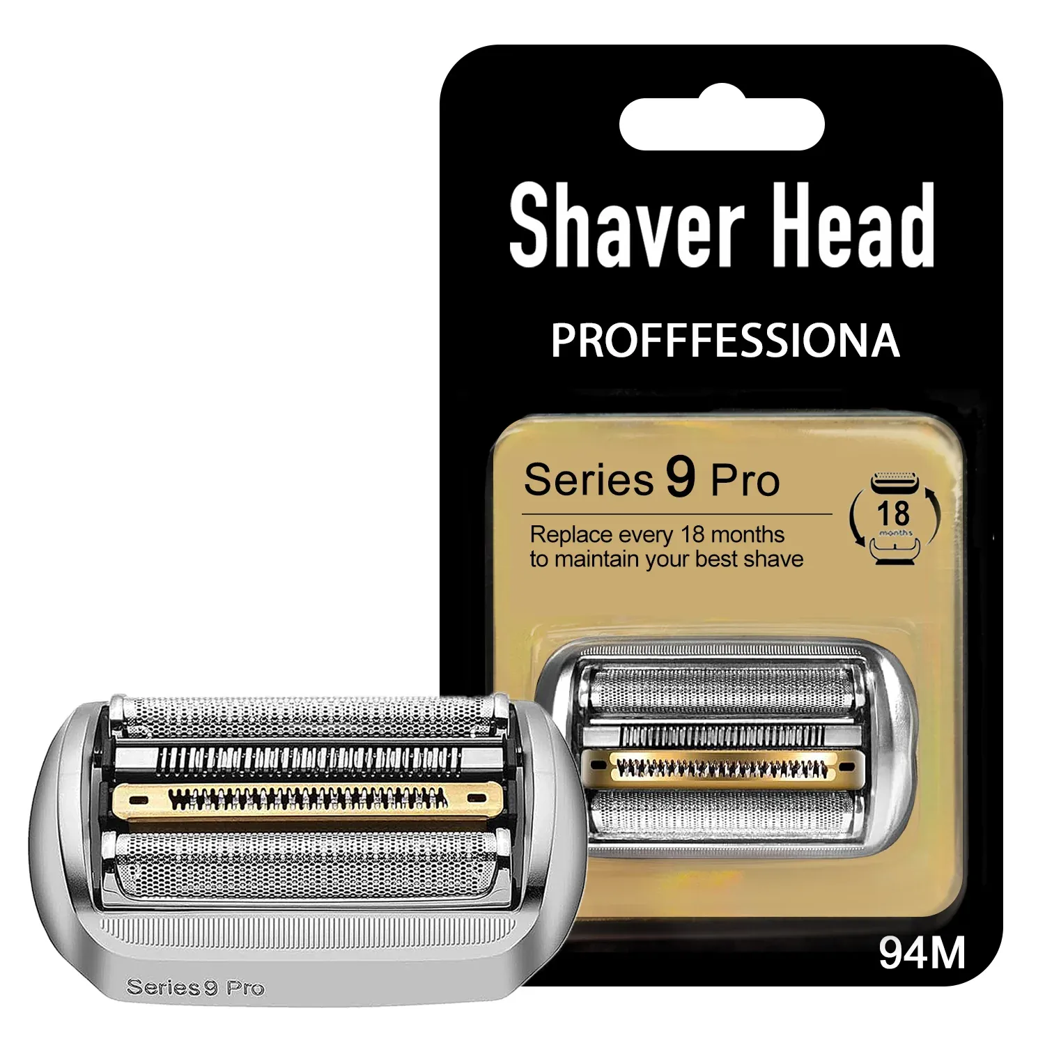 Tête de rasage de rechange Electric Series 9 Pro 94M pour rasoir électrique Braun 94M, 9030S, 9040S, 9050CC, 9070CC, 9040s9 (1 paquet) - Image 1