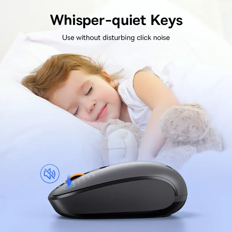 Souris Bluetooth sans fil Baseus 1600 DPI silencieuse avec récepteur USB Nano 2,4 GHz pour PC, MacBook et tablette 6