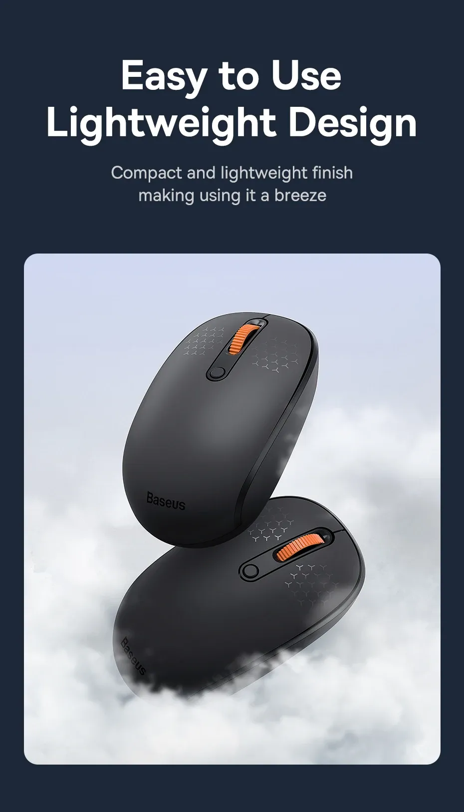 Design compact et léger de la souris Baseus F01B