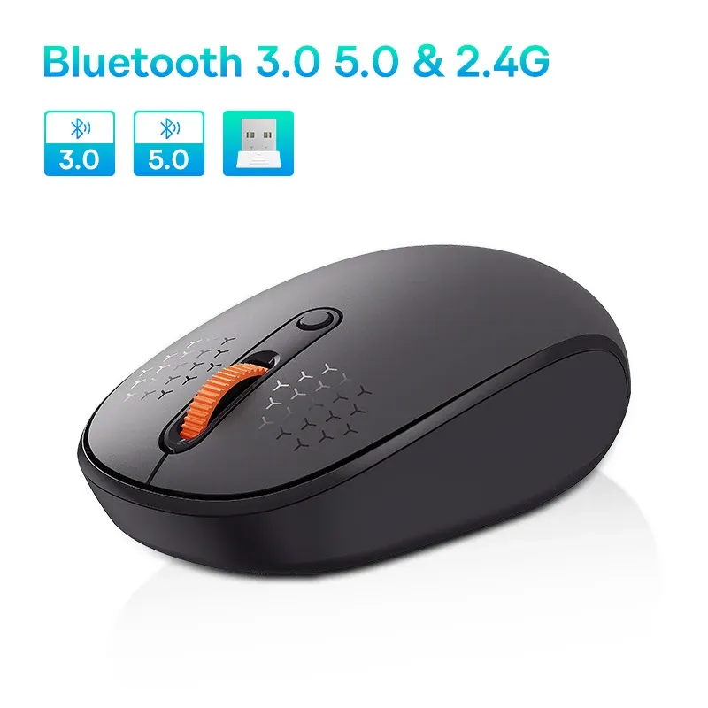 Souris Bluetooth sans fil Baseus 1600 DPI silencieuse avec récepteur USB Nano 2,4 GHz pour PC, MacBook et tablette 7