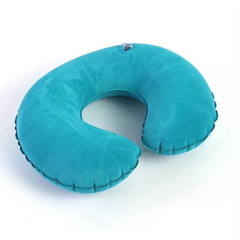 Oreiller de voyage gonflable, oreiller de cou pour avion, oreiller cervical orthopédique en forme de U, oreiller portable pliable pour l'extérieur 7