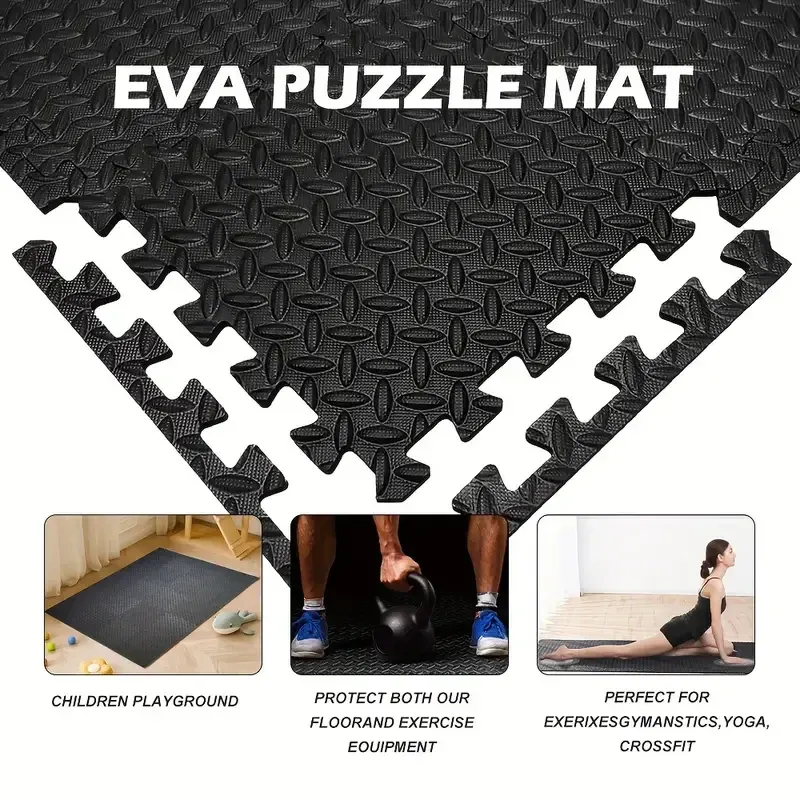 Tapis de yoga antidérapant en mousse, 8/16 pièces, protection de sol pour carrelage, équipement de fitness pour salle de sport 5