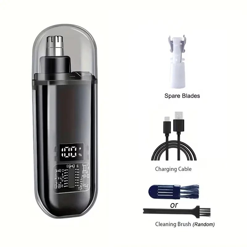 Tondeuse électrique portable 2 en 1 pour homme, tondeuse oreilles et nez professionnelle et indolore 12