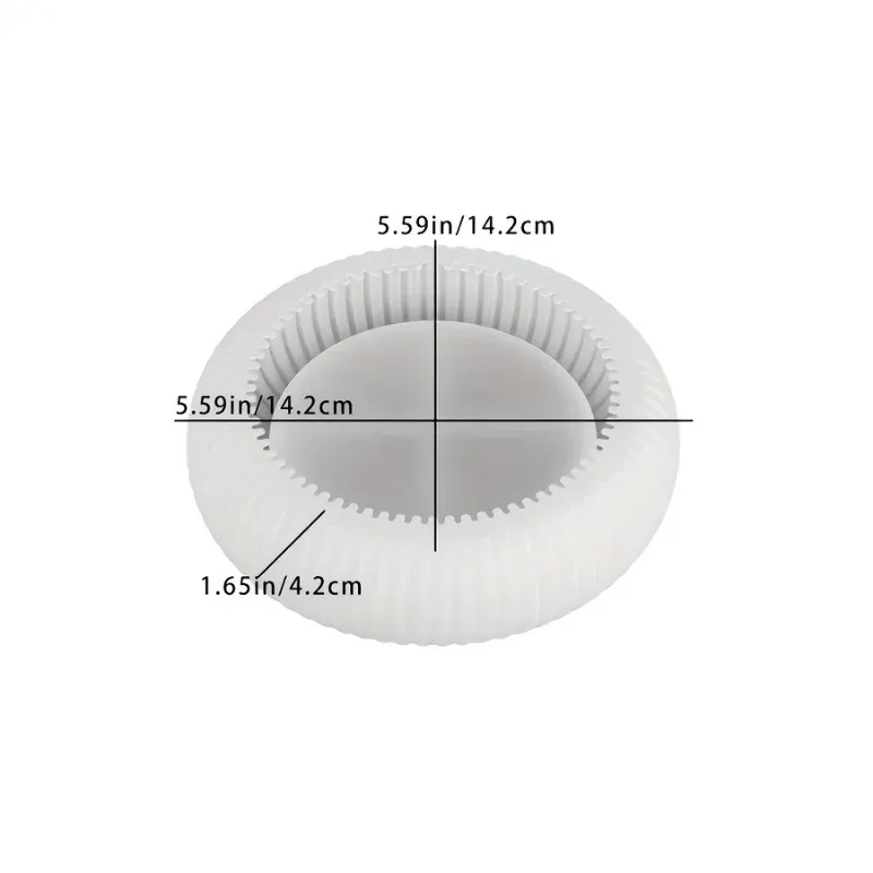 Moule en silicone à rayures rondes pour la fabrication de bols de rangement, de pots de fleurs et de moulages en plâtre de divers objets 4