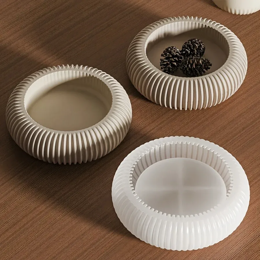 Détail du moule en silicone à rayures rondes