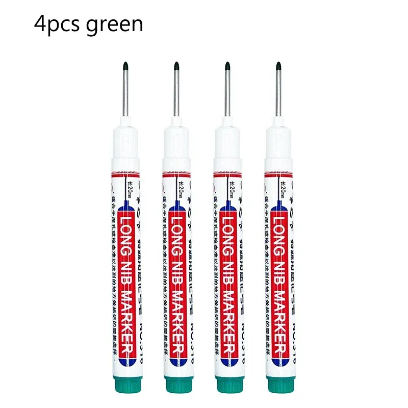 Marqueurs étanches à longue pointe pour trous profonds, lot de 4 ou 12 (rouge, noir, bleu, vert) 18