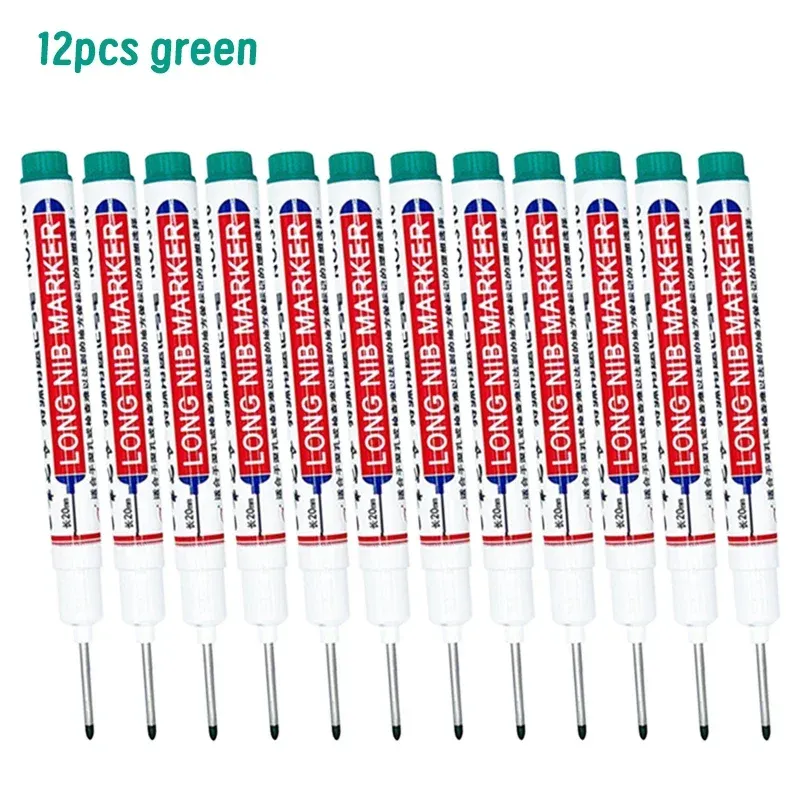Marqueurs étanches à longue pointe pour trous profonds, lot de 4 ou 12 (rouge, noir, bleu, vert) 8
