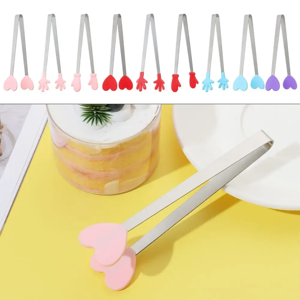 Pince à nourriture en acier inoxydable et silicone, vue principale
