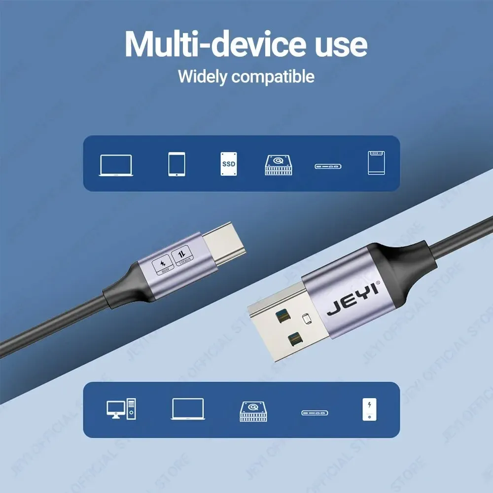 Câble USB-A vers USB-C YI 60W Charge Rapide 10 Gbps Transfert de Données, Compatible Samsung, Xiaomi, HTC, Redmi, Huawei 6
