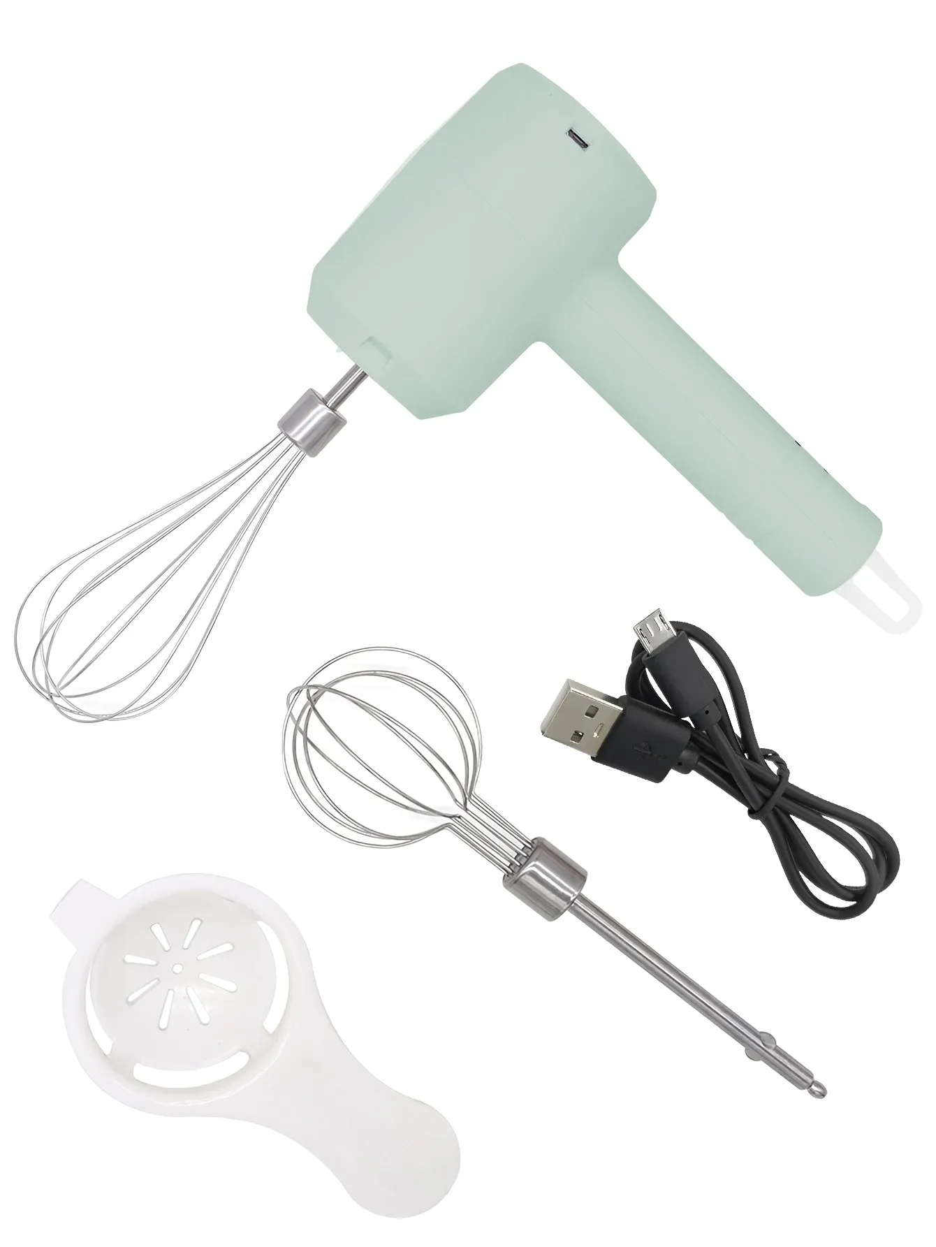 Fouet électrique portable 3 vitesses, mousseur à lait et agitateur pour robot culinaire 4