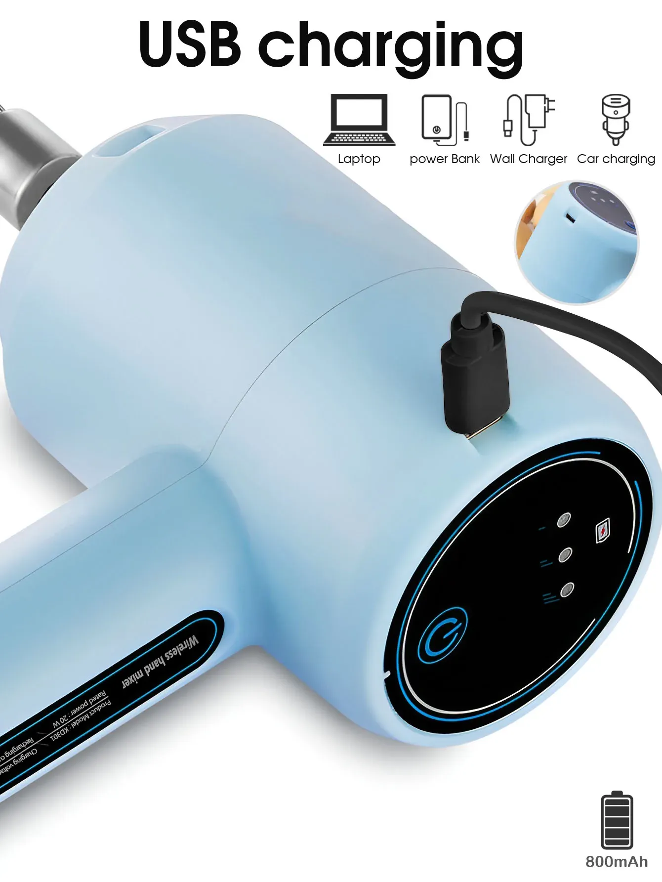 Mousseur à lait électrique, tête en acier inoxydable