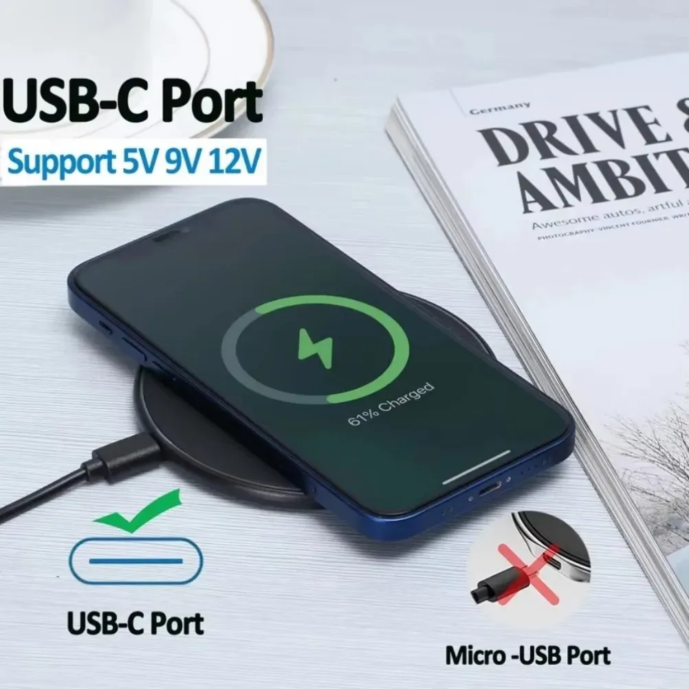 Chargeur sans fil rapide compatible Samsung Galaxy S22 à S25, Xiaomi et iPhone 12 à 16 Pro Max 4