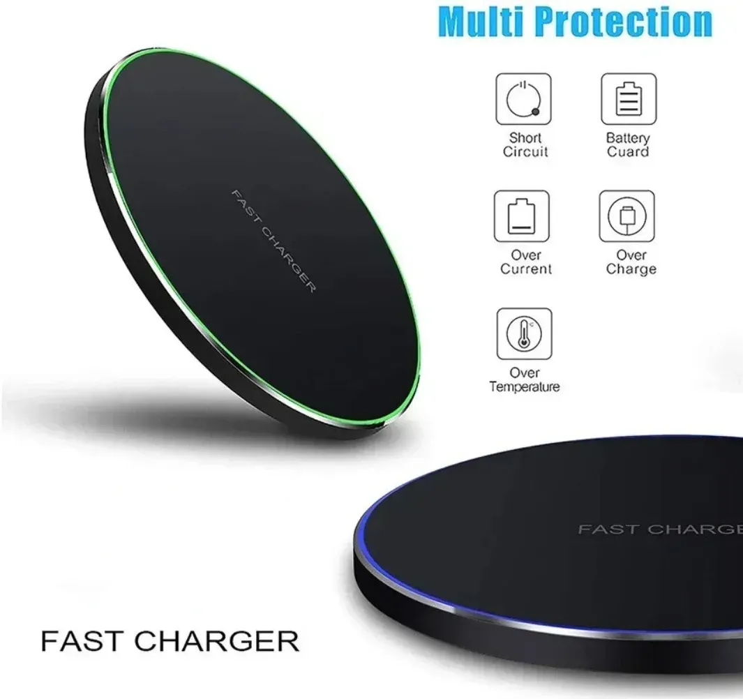 Chargeur sans fil rapide compatible Samsung Galaxy S22 à S25, Xiaomi et iPhone 12 à 16 Pro Max 6