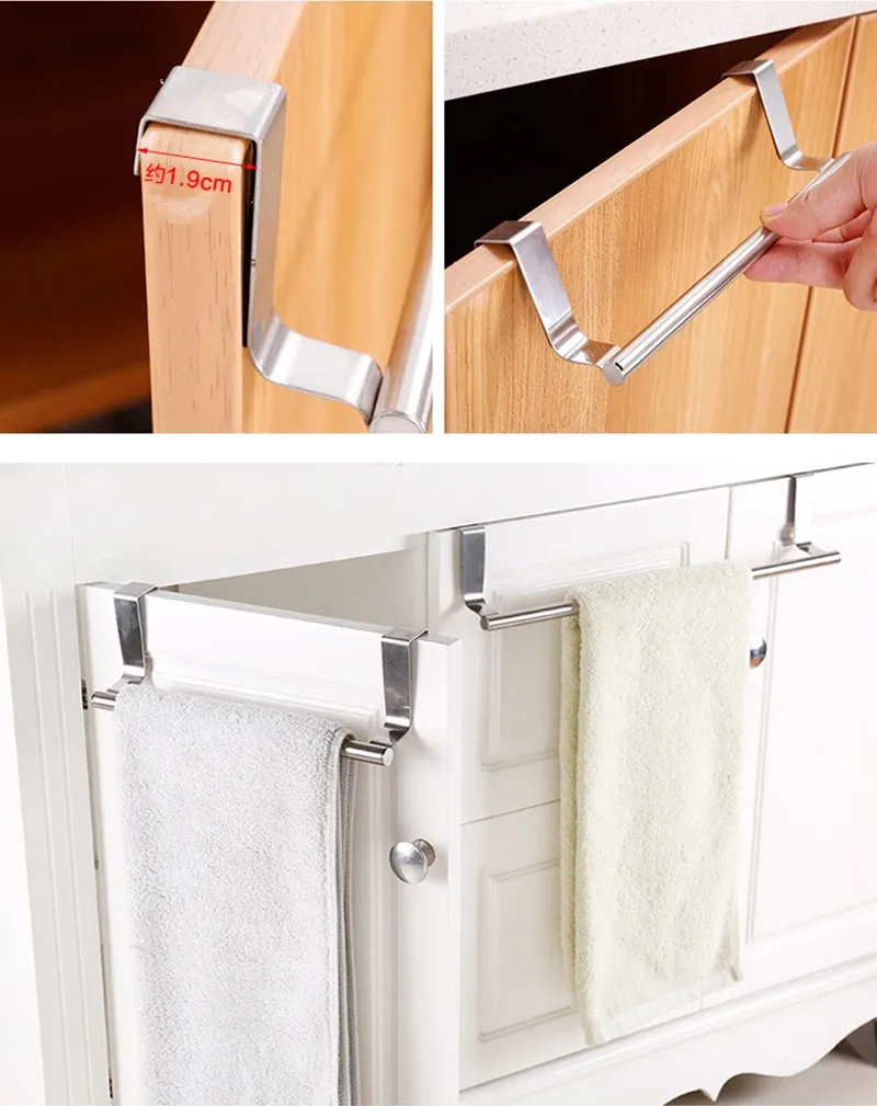Porte-serviettes sans perçage sur une porte intérieure