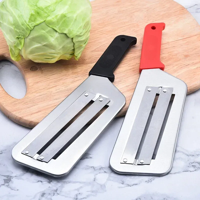 Trancheur à double lame pour chou et oignon, couteau de cuisine et écailleur de poisson 4