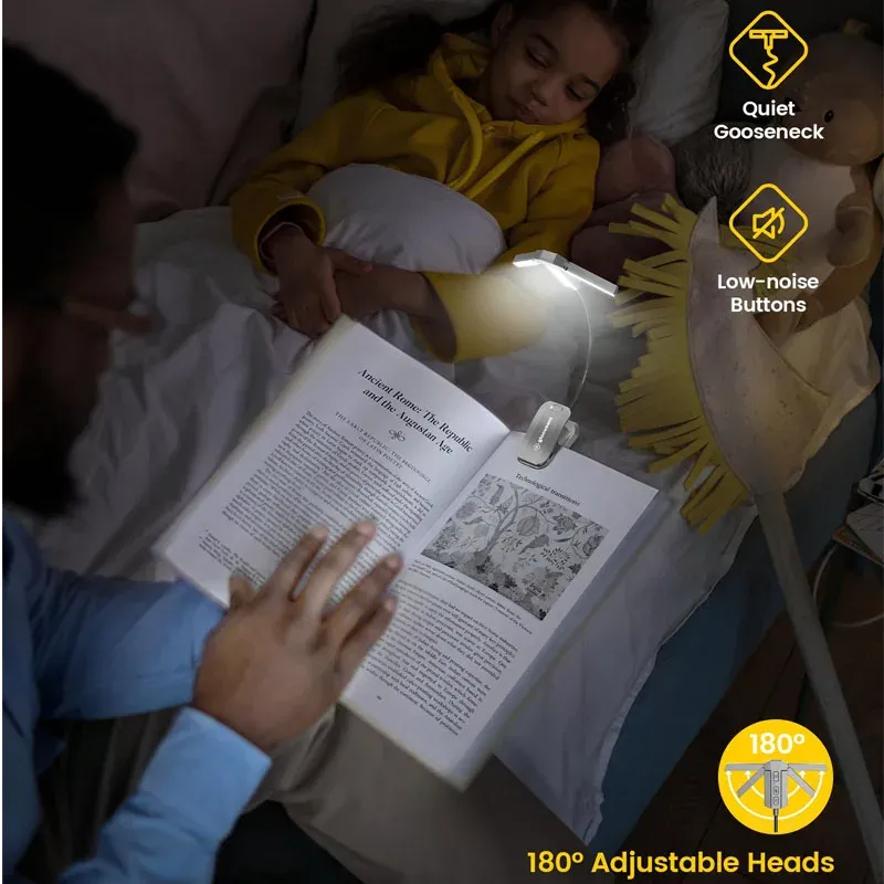 Mini Lampe de Lecture Rechargeable à 22 LED, 1000 mAh, Rotative, Variateur Continu, Portable, pour Bureau 2