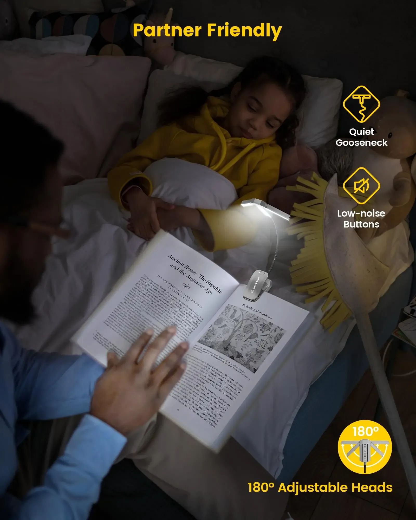 Lampe de lecture en situation de lecture