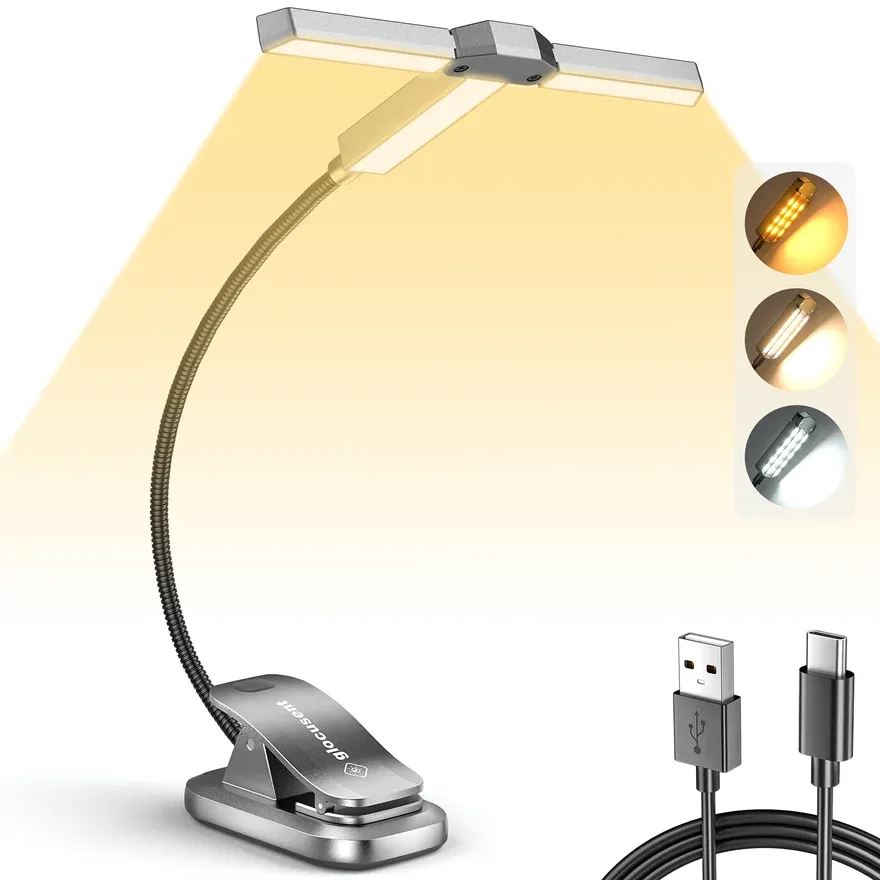 Mini Lampe de Lecture Rechargeable à 22 LED, 1000 mAh, Rotative, Variateur Continu, Portable, pour Bureau 7
