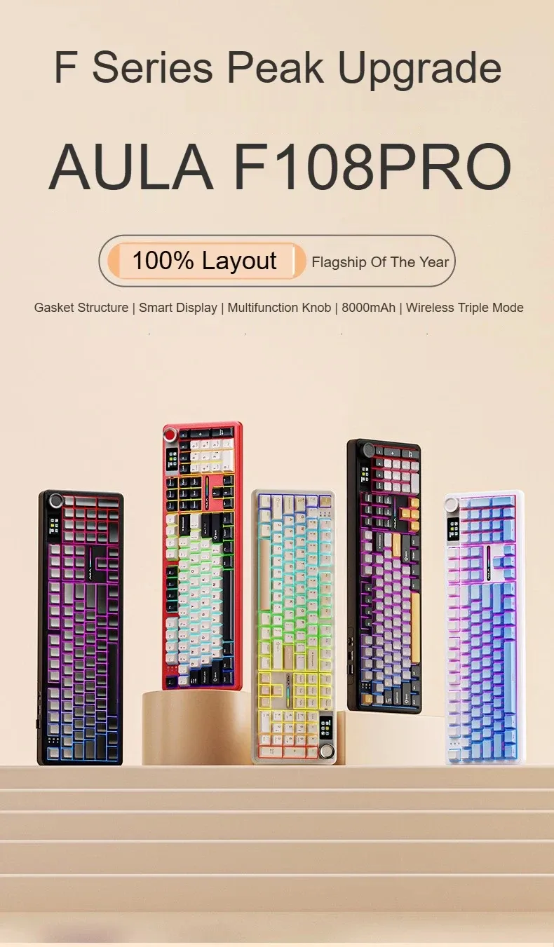 Détail du clavier AULA F108 Pro
