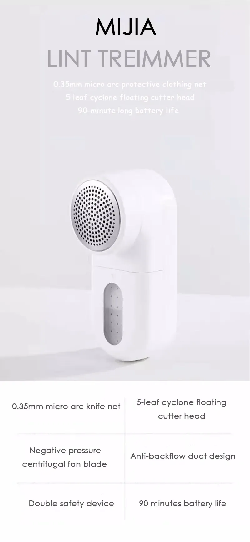 Détail du design MIJIA Lint