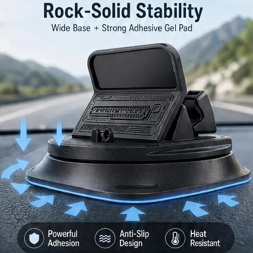 Support de téléphone pour tableau de bord à rotation 360°, angle réglable, compatible modes portrait et paysage 5