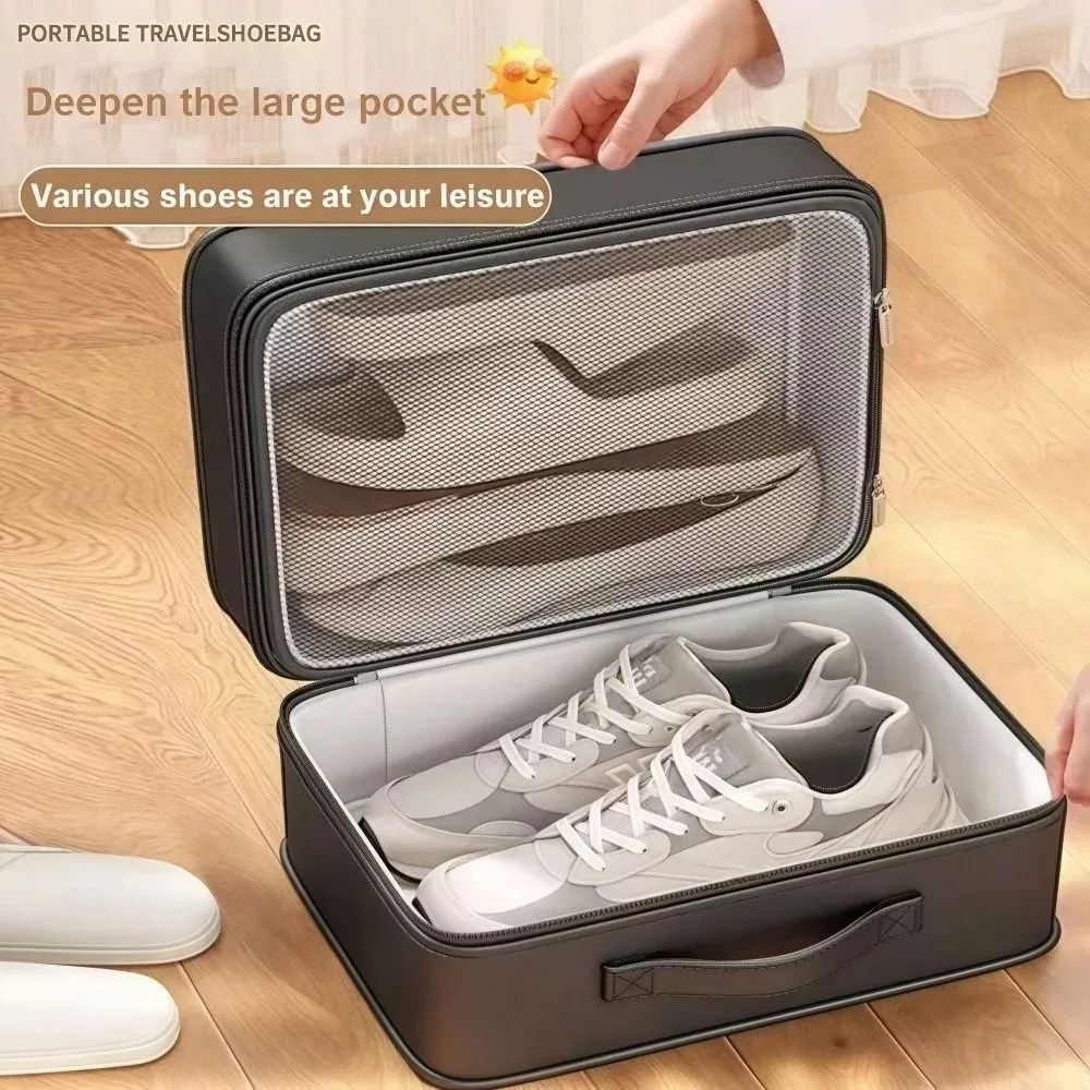 Boîte de rangement portable pour chaussures, en situation
