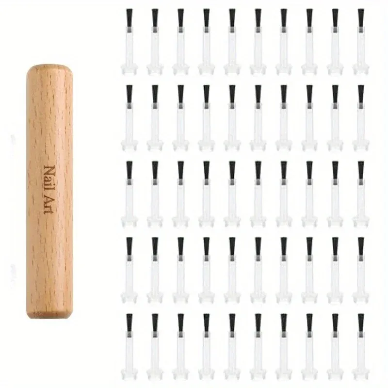 Ensemble de pinceaux professionnels pour nail art avec manche en bois amovible, pinceaux multifonctions pour vernis à ongles 7
