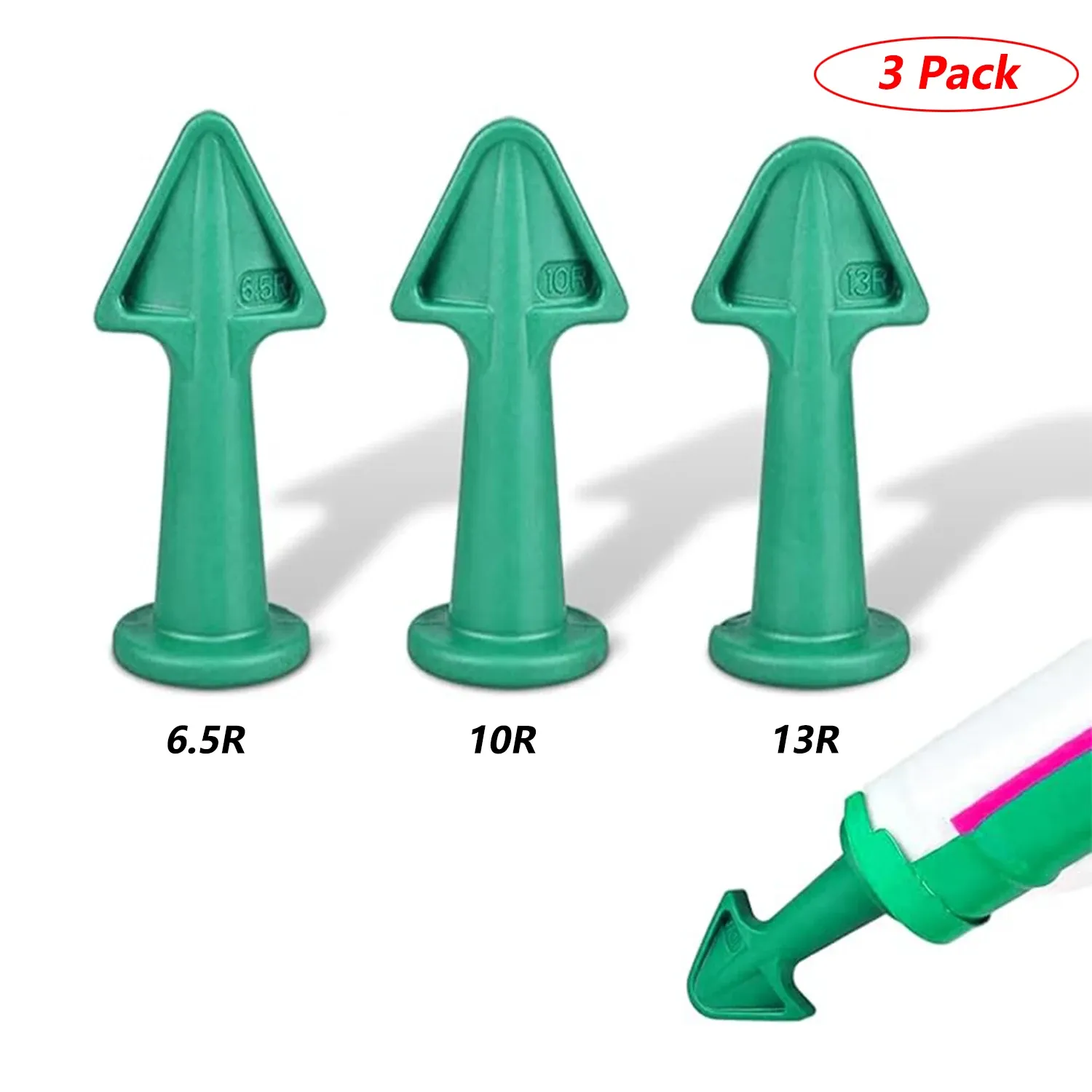 Buse de mastic en silicone multifonctionnelle, grattoir, outils de calfeutrage pour sol, kit de buses de mastic en silicone, ensemble d'amélioration de l'habitat A, 3 pièces 7