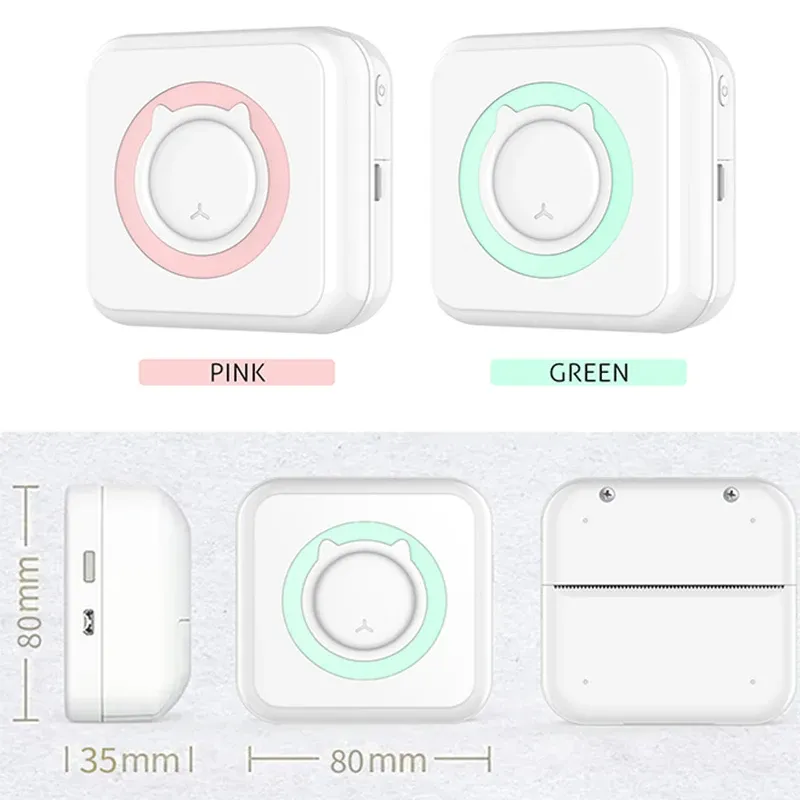 Mini-imprimante thermique portable sans fil Bluetooth 203 dpi, impression de photos, d'étiquettes et de mémos, compatible USB 6