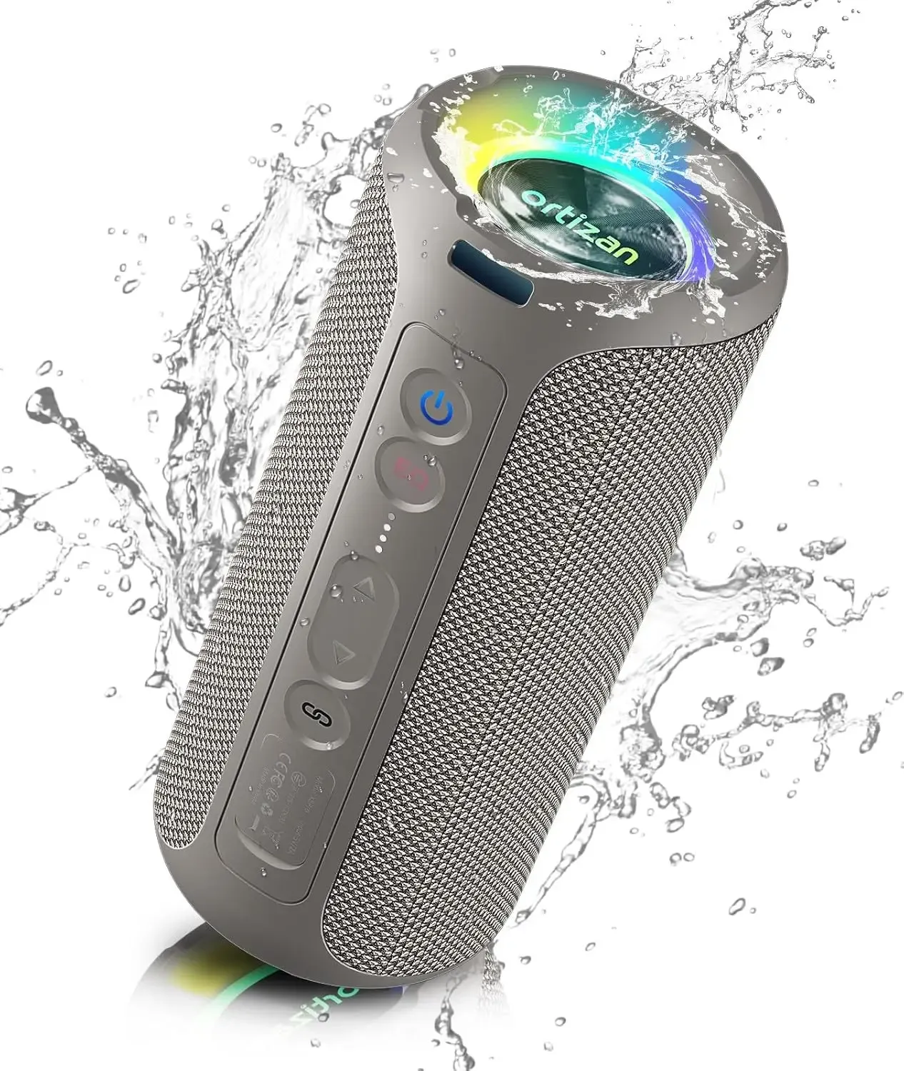 Ortizan Enceinte Bluetooth 5.3 portable, haut-parleur sans fil à basses renforcées, étanche IP7, autonomie de 30 heures, idéale pour la douche ou l'extérieur, 40 W 9