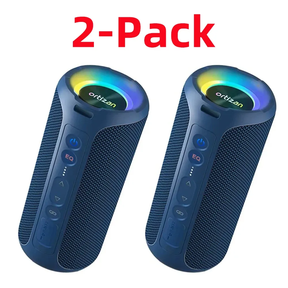 Ortizan Enceinte Bluetooth 5.3 portable, haut-parleur sans fil à basses renforcées, étanche IP7, autonomie de 30 heures, idéale pour la douche ou l'extérieur, 40 W 8