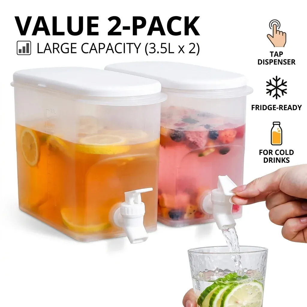 Carafe à eau froide avec robinet 3,5 L pour réfrigérateur et cuisine - Image 1