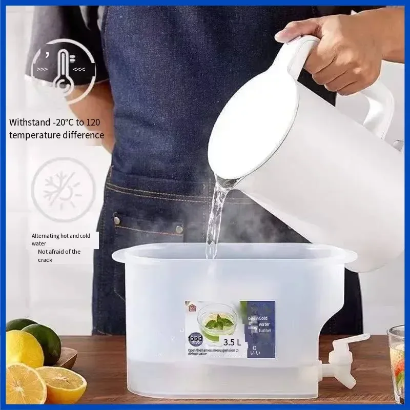 Carafe à eau froide avec robinet 3,5 L pour réfrigérateur et cuisine 6