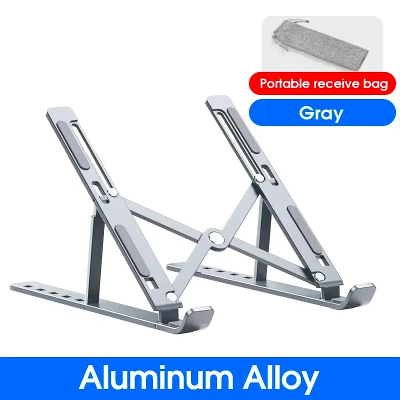 Support réglable pour ordinateur portable en alliage d'aluminium, dissipateur de chaleur, pliable et portable 8
