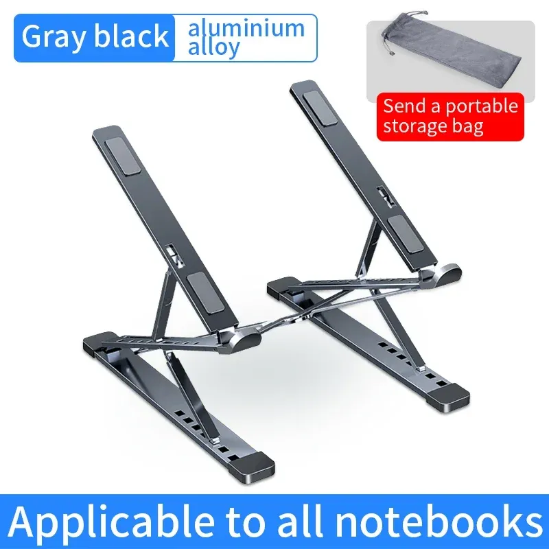 Support réglable pour ordinateur portable en alliage d'aluminium, dissipateur de chaleur, pliable et portable 7