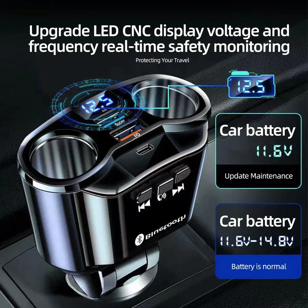 Chargeur double USB et Type-C pour voiture