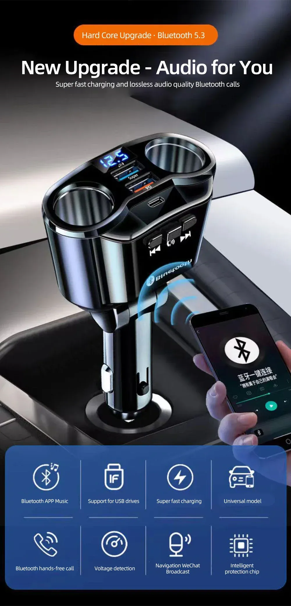 Chargeur de voiture en situation