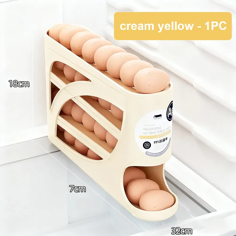 Bac à œufs à deux niveaux pour réfrigérateur, distributeur automatique à roulement, design en échelle, organisateur d'œufs 8