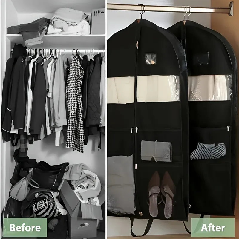 Sac de rangement pour vêtements de voyage à fermeture éclair, organisateur suspendu à soufflet avec compartiment pour chemises, manteaux et robes 6