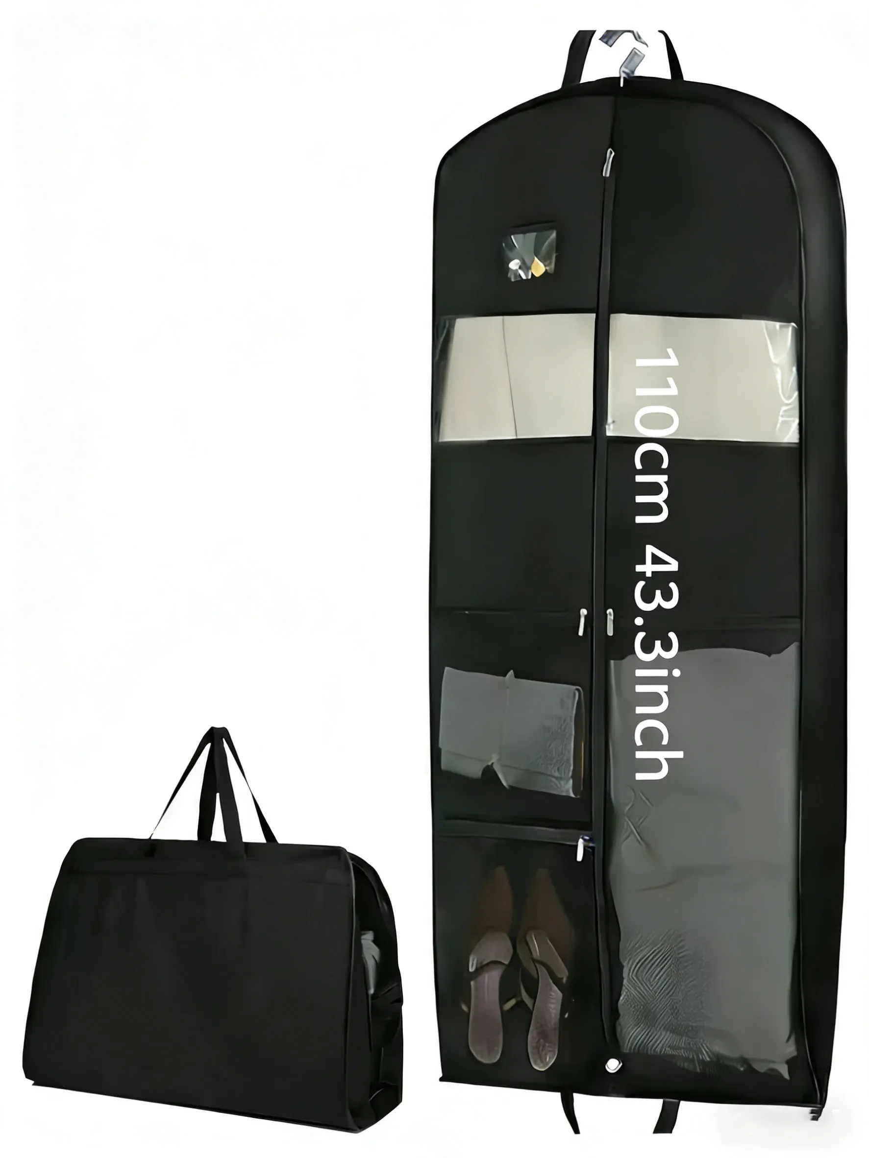 Sac de rangement pour vêtements de voyage à fermeture éclair, organisateur suspendu à soufflet avec compartiment pour chemises, manteaux et robes 9