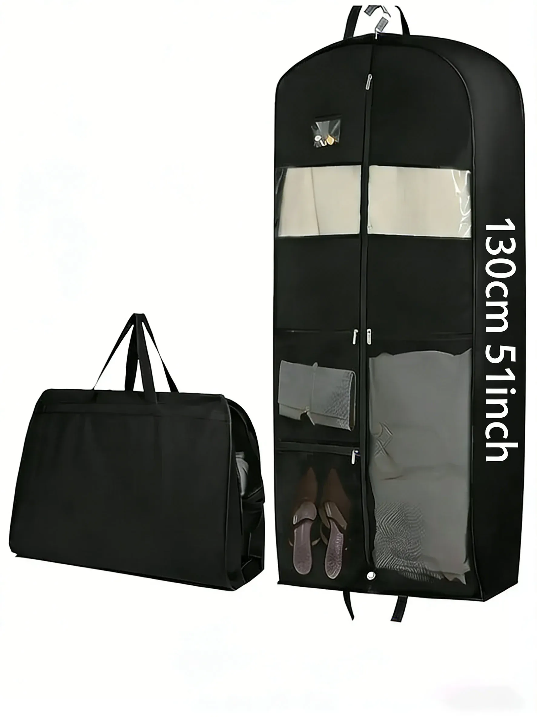 Sac de rangement pour vêtements de voyage à fermeture éclair, organisateur suspendu à soufflet avec compartiment pour chemises, manteaux et robes 7