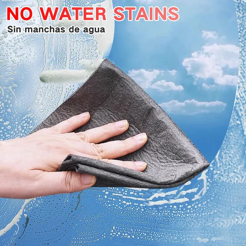 Chiffon de nettoyage en microfibre épais pour verre, réutilisable et lavable, sans peluches, pour cuisine et voiture 3