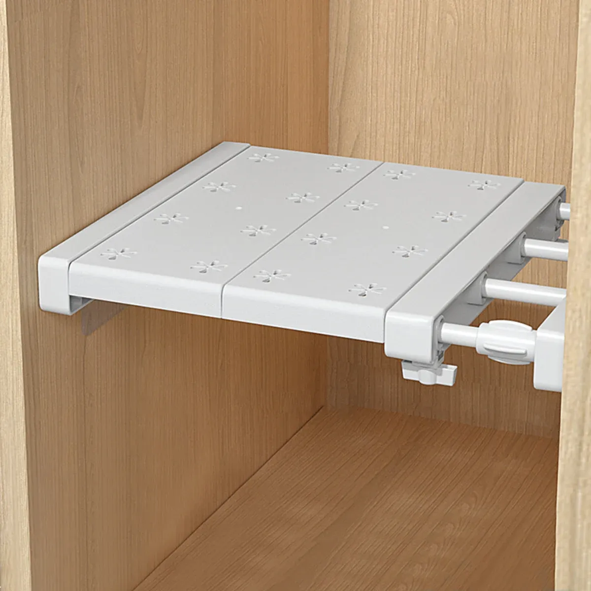 Étagère de placard réglable extensible, support de cuisine à tension, séparateur de garde-robe gain de place - Image 1