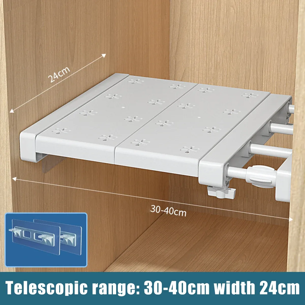 Étagère de placard réglable extensible, support de cuisine à tension, séparateur de garde-robe gain de place 6