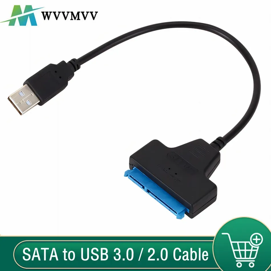 Câble adaptateur SATA III vers USB 3.0 / 2.0 pour disque dur et SSD 2,5 pouces, jusqu'à 6 Gbps