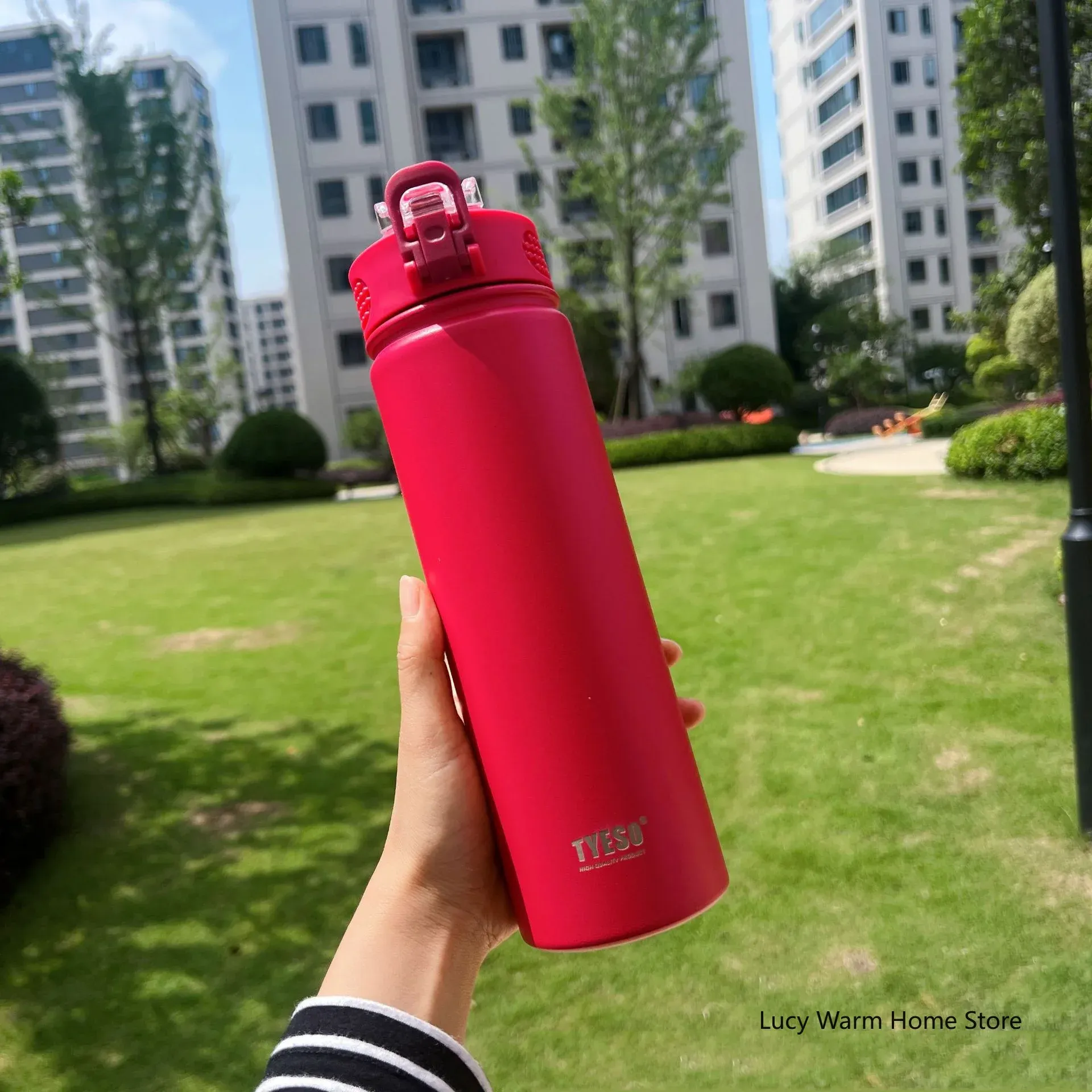Bouteille isotherme avec paille en acier inoxydable, 750 ml / 600 ml, conserve le froid et le chaud, grande capacité, gourde thermos 10
