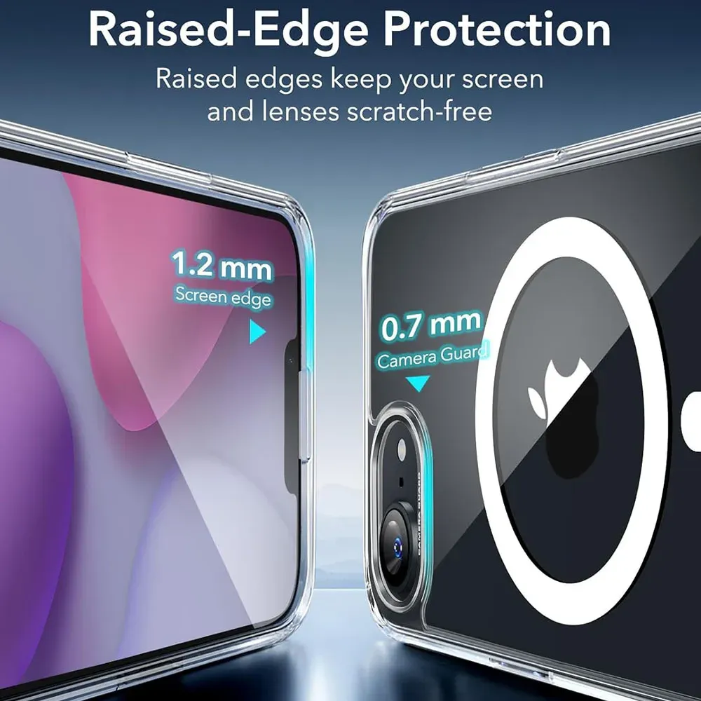 Étui magnétique pour iPhone 17E et 16E compatible MagSafe, coque rigide transparente en acrylique avec protection antichoc 2